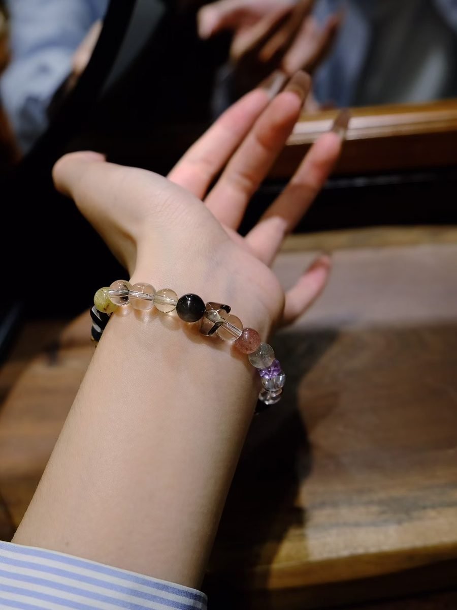 7mm 7 Chakra Balancing Bracelet with Amethyst & Citrine — Ref. 01391 - Image 5