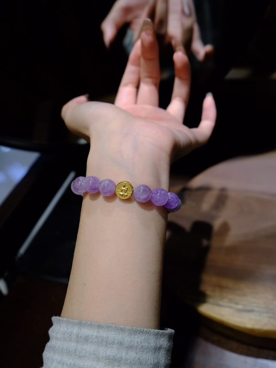Amethyst Bracelet with Rose Quartz & Clear Quartz — Ref. 01406 - Image 4