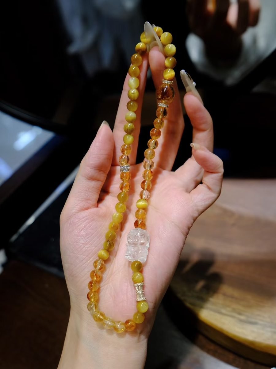 Citrine Bracelet with Tiger Eye — Ref. 01426
