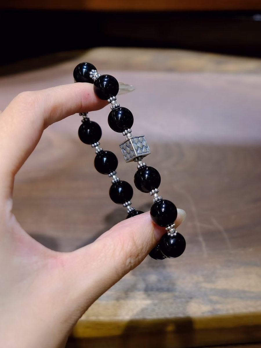 Black Obsidian Bracelet — Ref. 01432 - Image 2