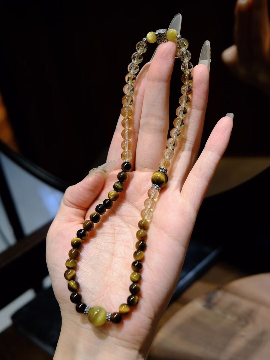 Citrine Bracelet with Tiger Eye — Ref. 01461