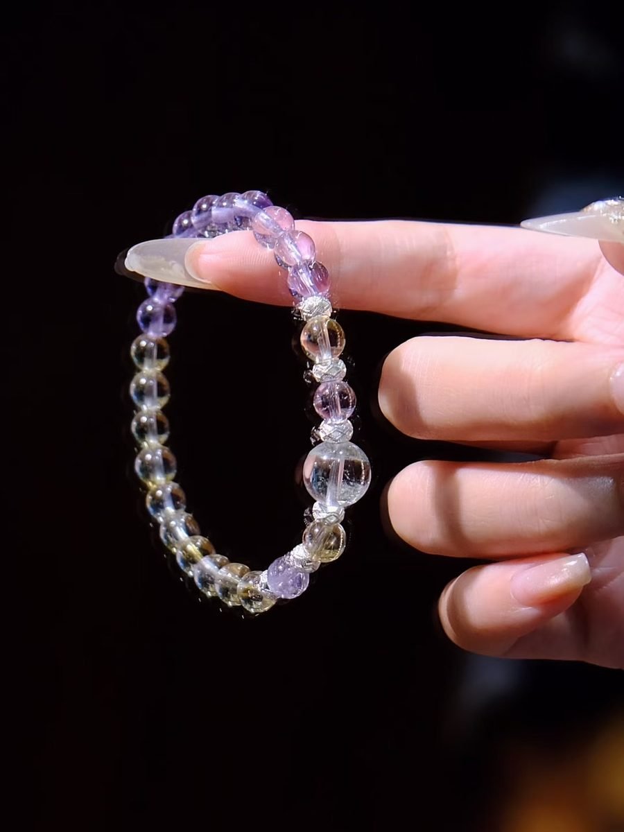 Citrine Bracelet with Amethyst & Green Phantom Quartz — Ref. 01485 - Image 2