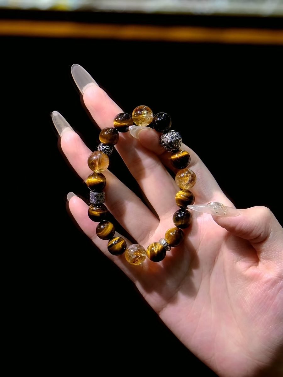 Citrine Bracelet with Tiger Eye — Ref. 01506