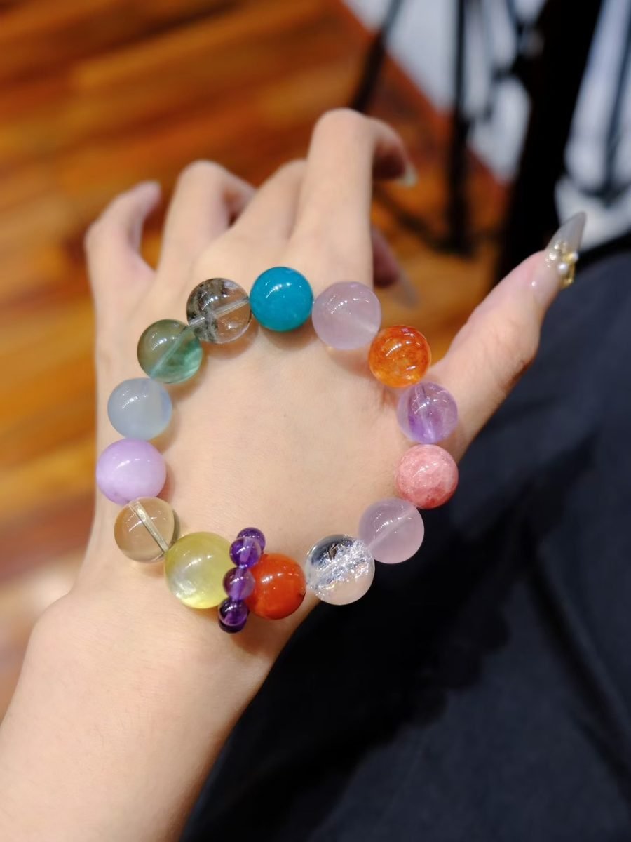7 Chakra Balancing Bracelet with Citrine & Green Phantom Quartz - Image 4