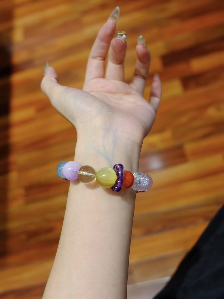 7 Chakra Balancing Bracelet with Citrine & Green Phantom Quartz - Image 6