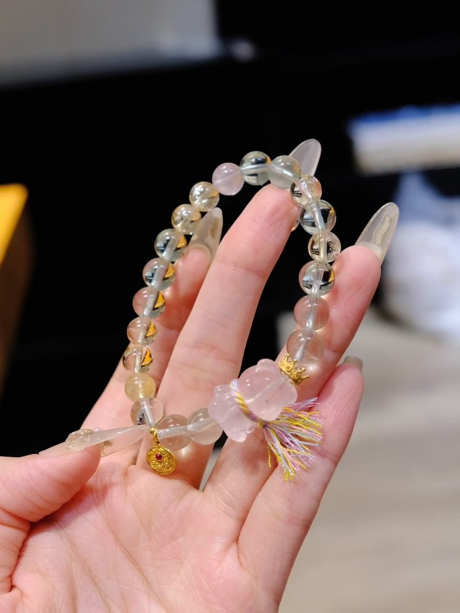 Rose Quartz Bracelet with Citrine & Fluorite