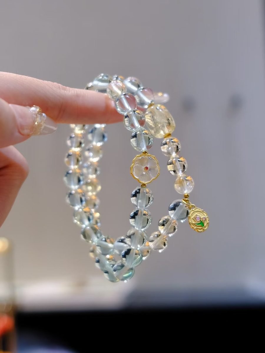 7mm Citrine Bracelet with Fluorite — Ref. 01574
