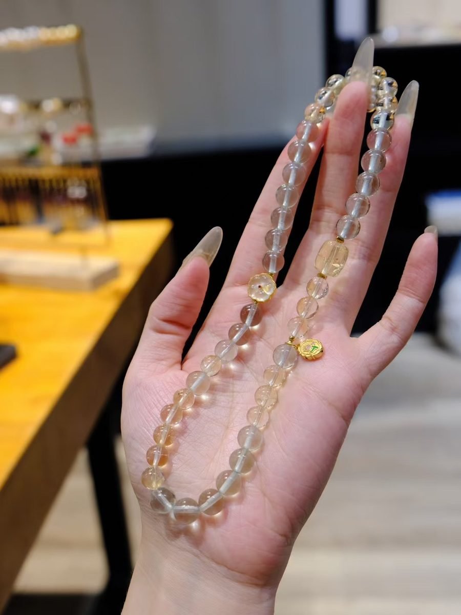 7mm Citrine Bracelet with Fluorite — Ref. 01574 - Image 2
