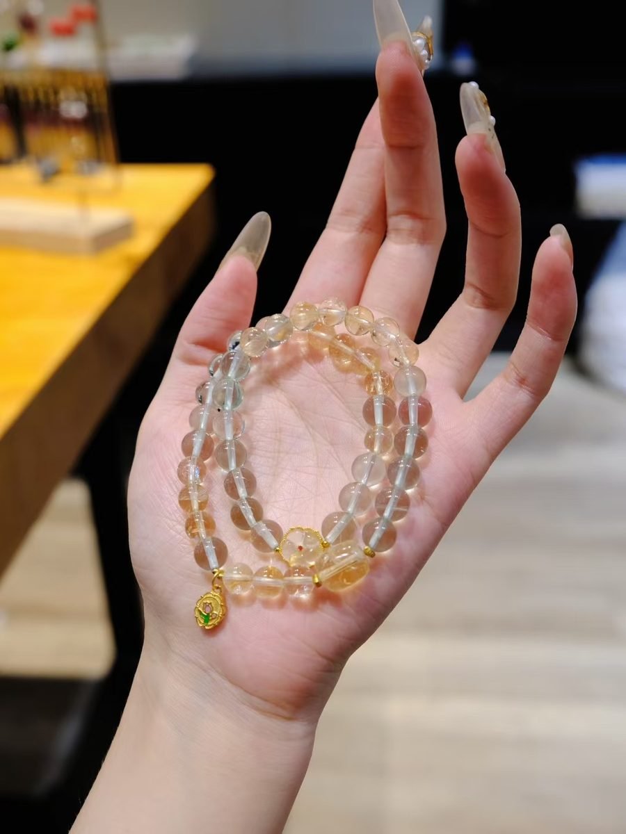 7mm Citrine Bracelet with Fluorite — Ref. 01574 - Image 3