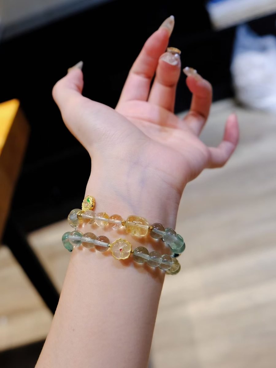 7mm Citrine Bracelet with Fluorite — Ref. 01574 - Image 5