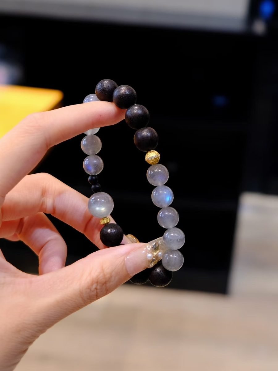 Rainbow Moonstone Bracelet — Ref. 01597 - Image 2