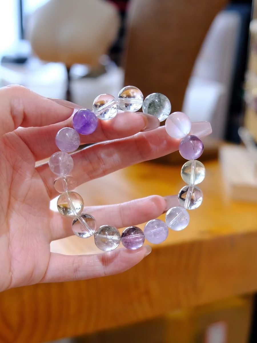 11mm Amethyst Bracelet with Rose Quartz & Citrine