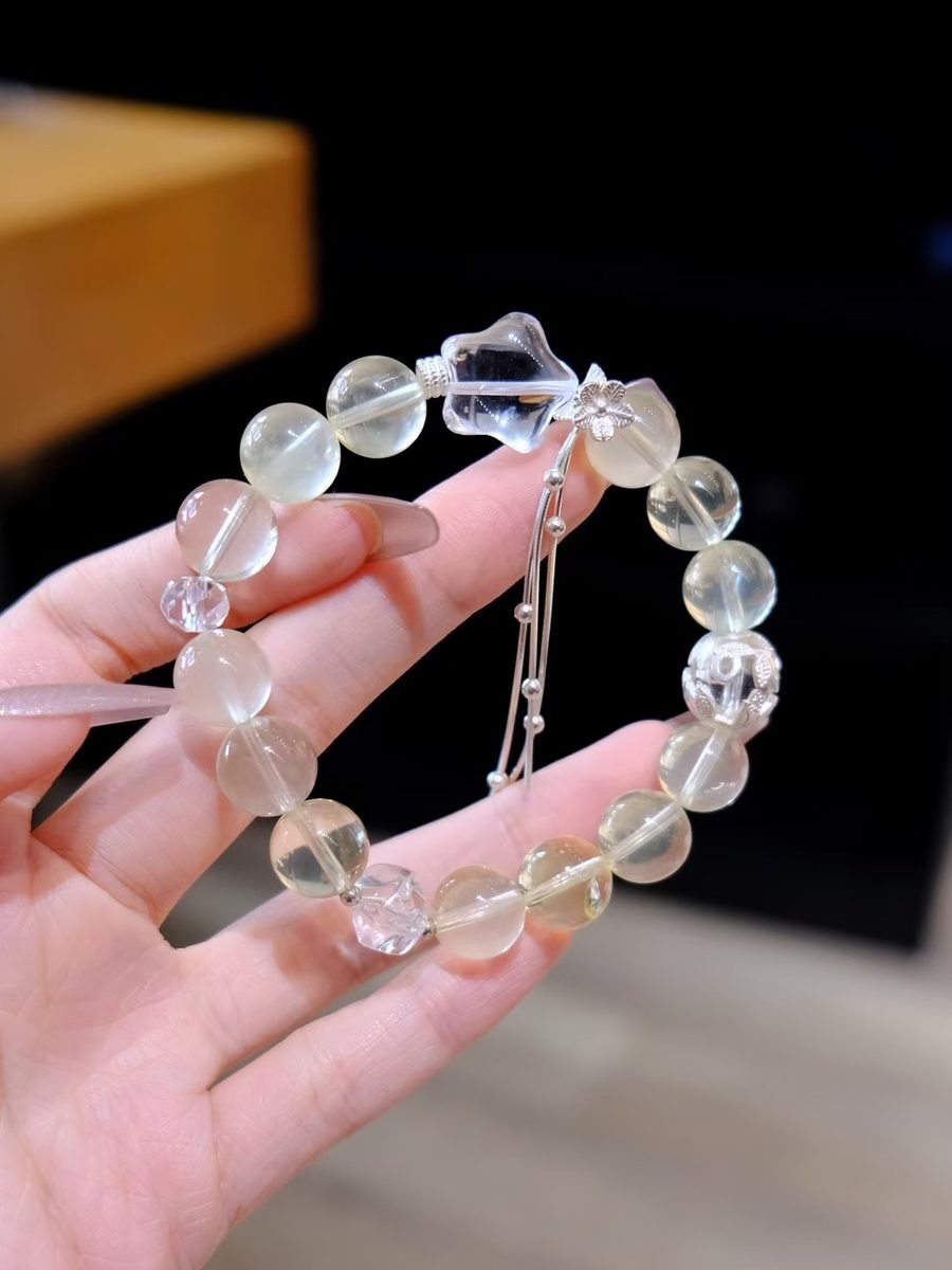 11mm Citrine Bracelet with Clear Quartz