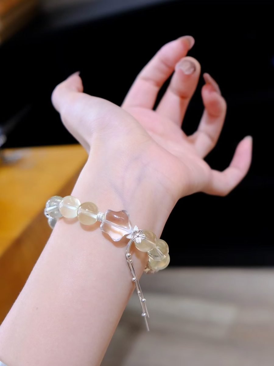 11mm Citrine Bracelet with Clear Quartz - Image 3