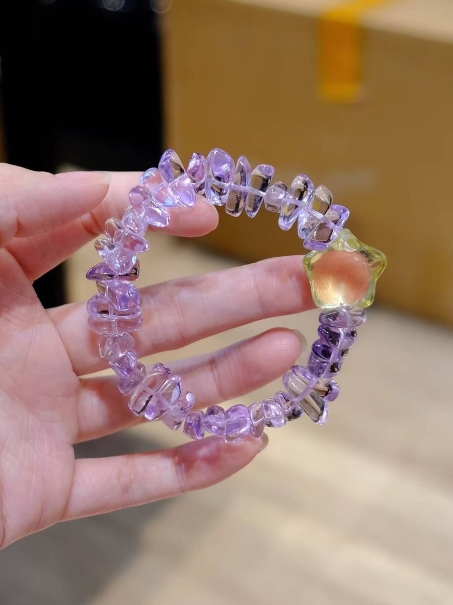 15mm Amethyst Bracelet with Citrine