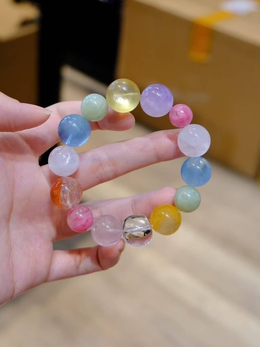 7 Chakra Balancing Bracelet with Aquamarine — Ref. 01678