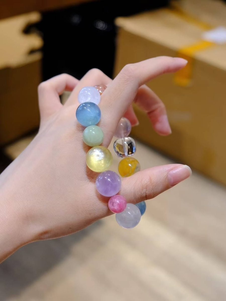 7 Chakra Balancing Bracelet with Aquamarine — Ref. 01678 - Image 3
