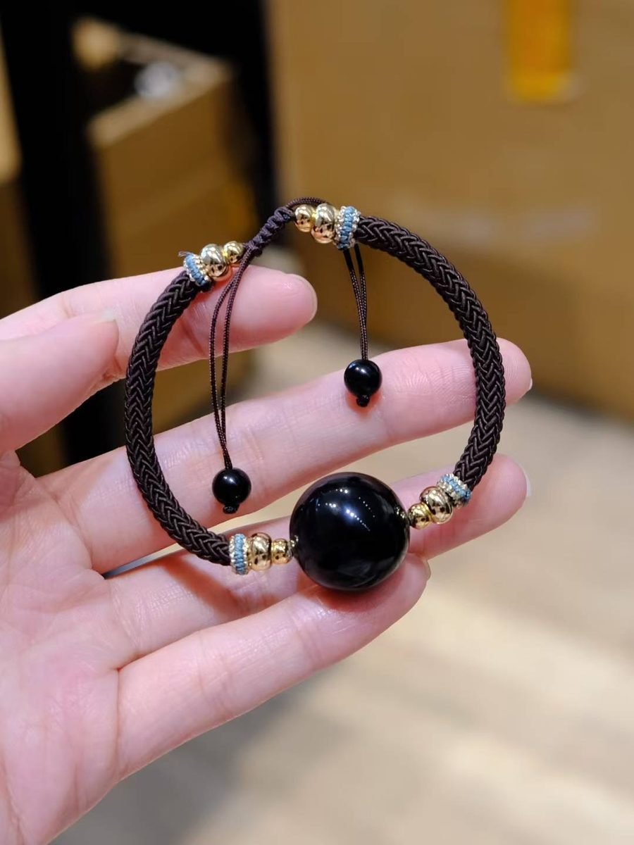 18mm Black Obsidian Bracelet — Ref. 01692