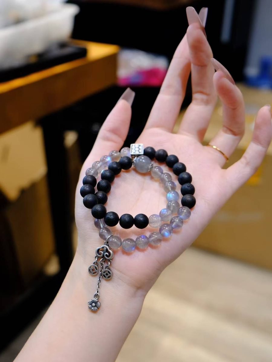 Rainbow Moonstone Bracelet — Ref. 01754 - Image 2