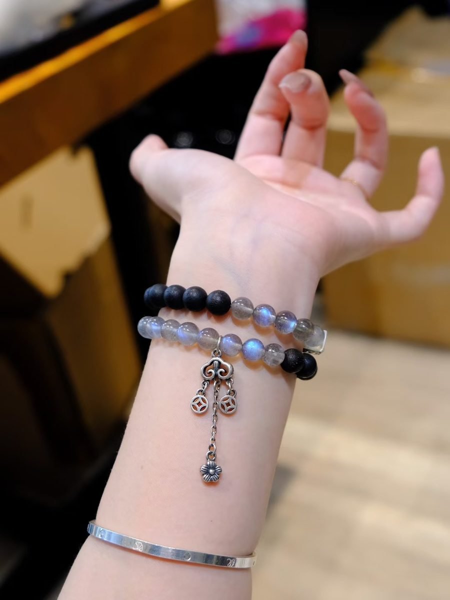 Rainbow Moonstone Bracelet — Ref. 01754 - Image 4