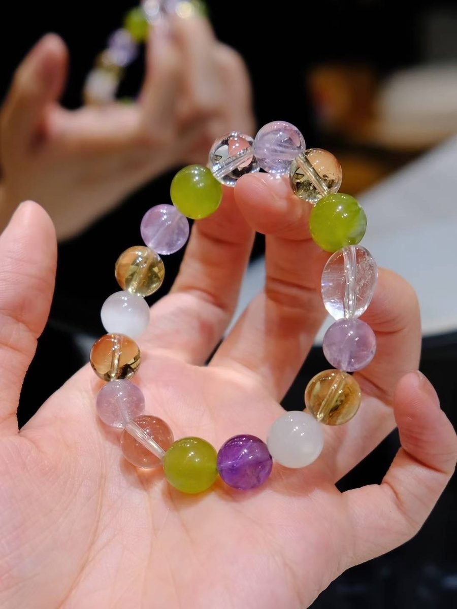 7 Chakra Balancing Bracelet with Amethyst & Citrine — Ref. 01756