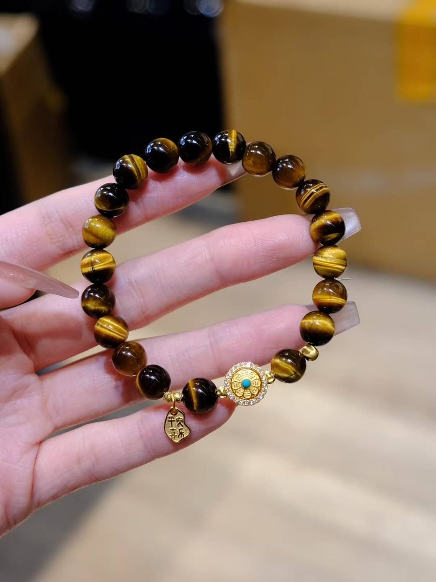 Citrine Bracelet with Tiger Eye — Ref. 01788