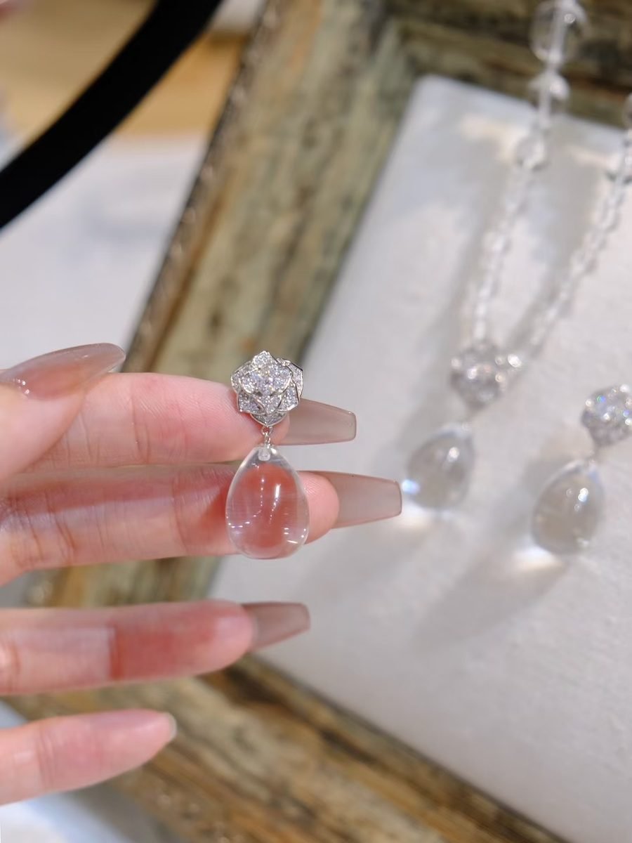 Rainbow Moonstone Bracelet with Clear Quartz — Ref. 01806