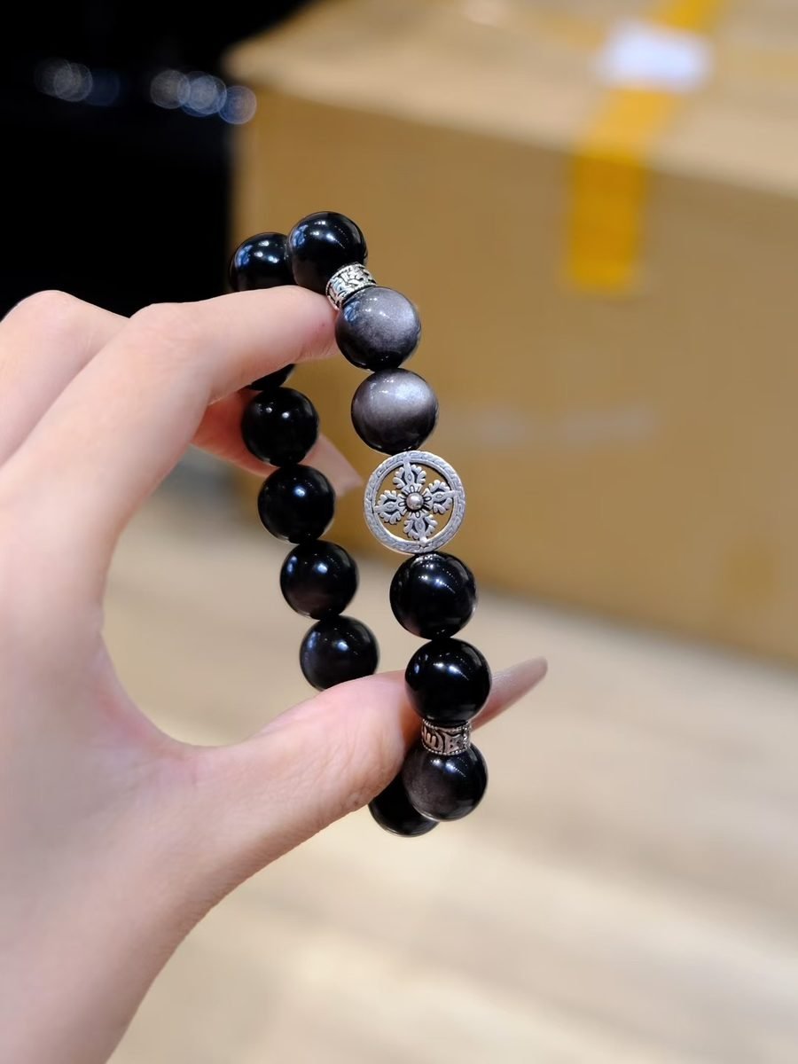 Black Obsidian Bracelet — Ref. 01817 - Image 2
