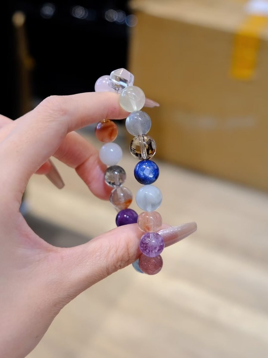 10-11mm 7 Chakra Balancing Bracelet with Amethyst & Citrine - Image 3