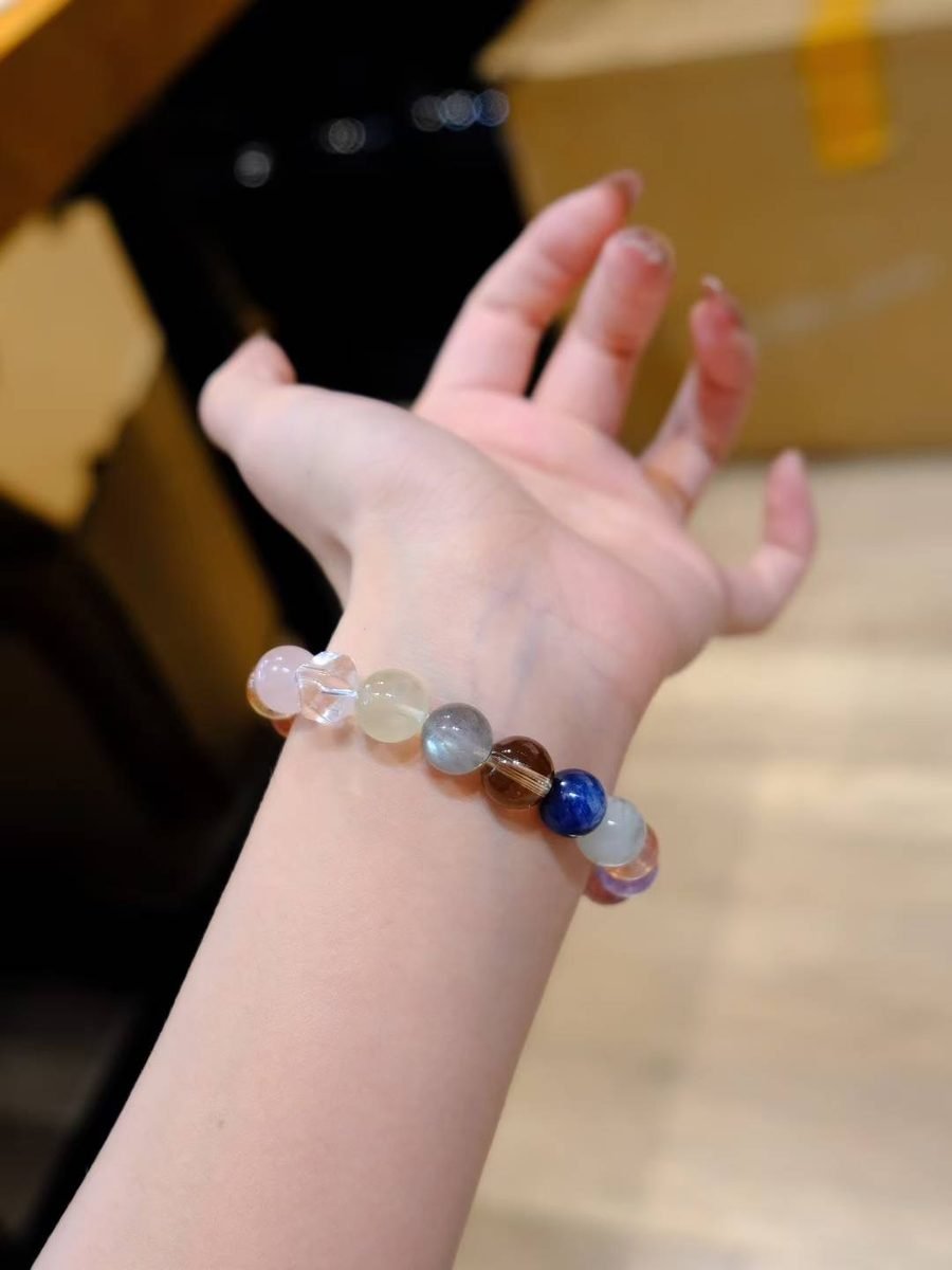 10-11mm 7 Chakra Balancing Bracelet with Amethyst & Citrine - Image 5
