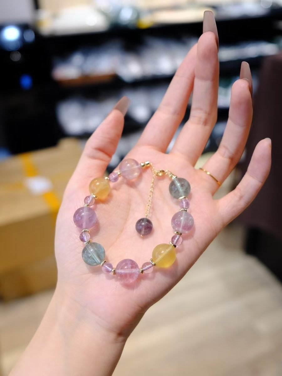 Amethyst Bracelet with Fluorite — Ref. 01857