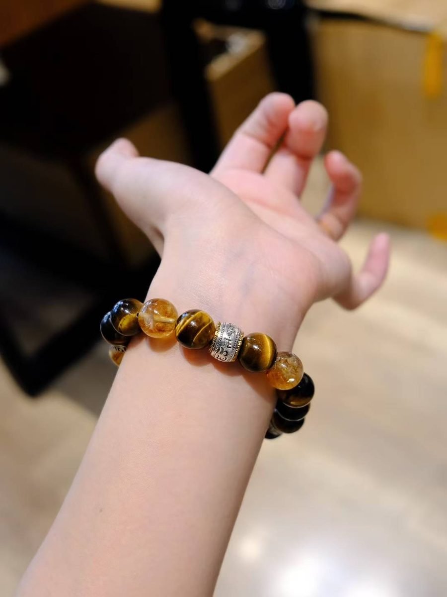 High-Grade Citrine Bracelet with Tiger Eye — Ref. 01905 - Image 2