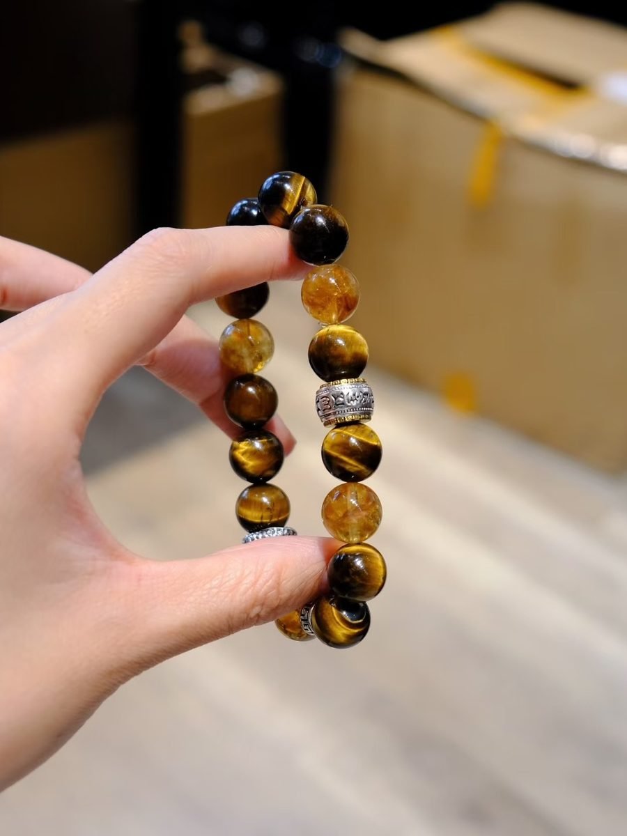 High-Grade Citrine Bracelet with Tiger Eye — Ref. 01905 - Image 3