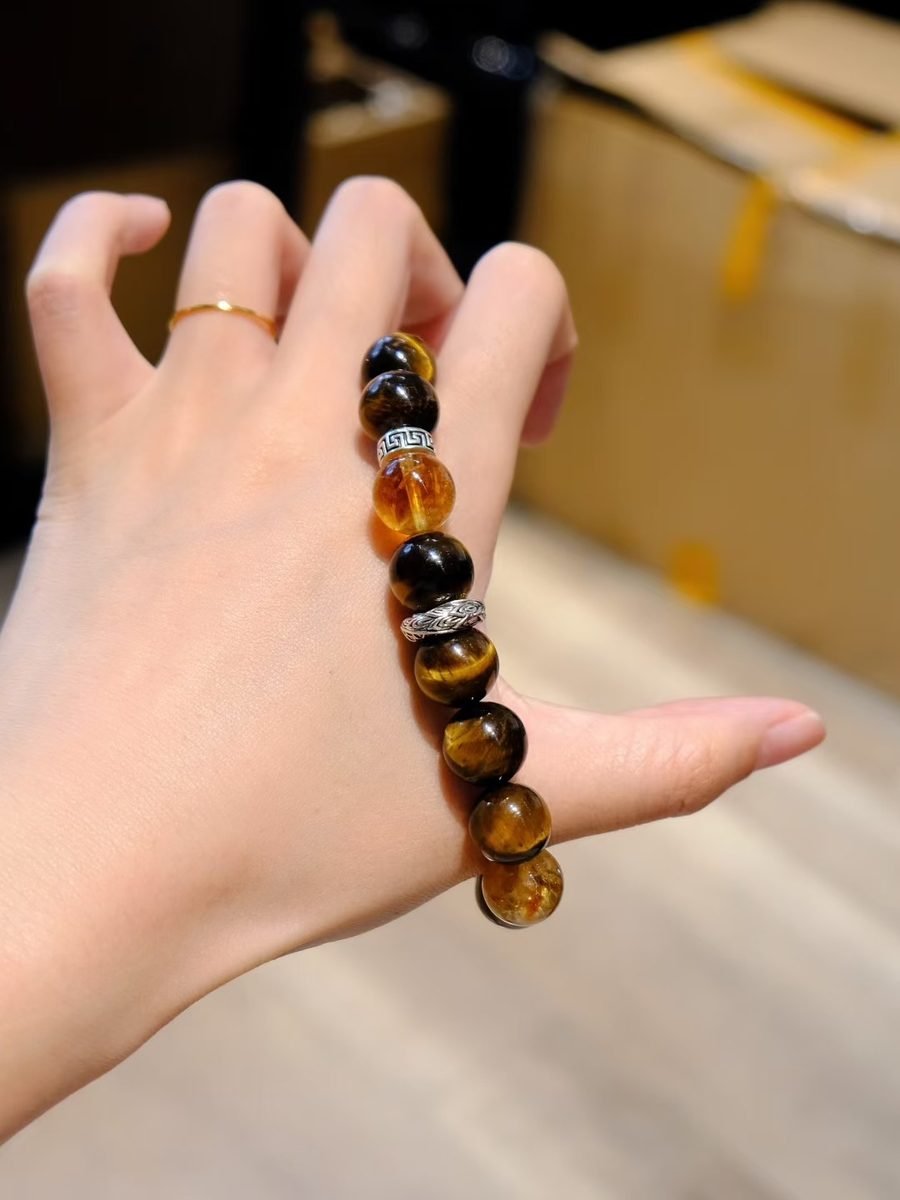 High-Grade Citrine Bracelet with Tiger Eye — Ref. 01905 - Image 4
