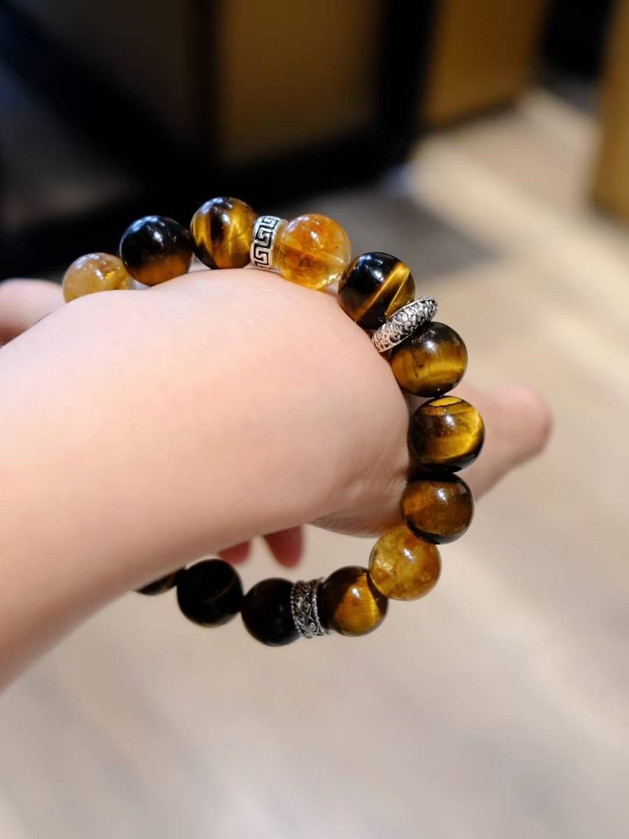 High-Grade Citrine Bracelet with Tiger Eye — Ref. 01905 - Image 5