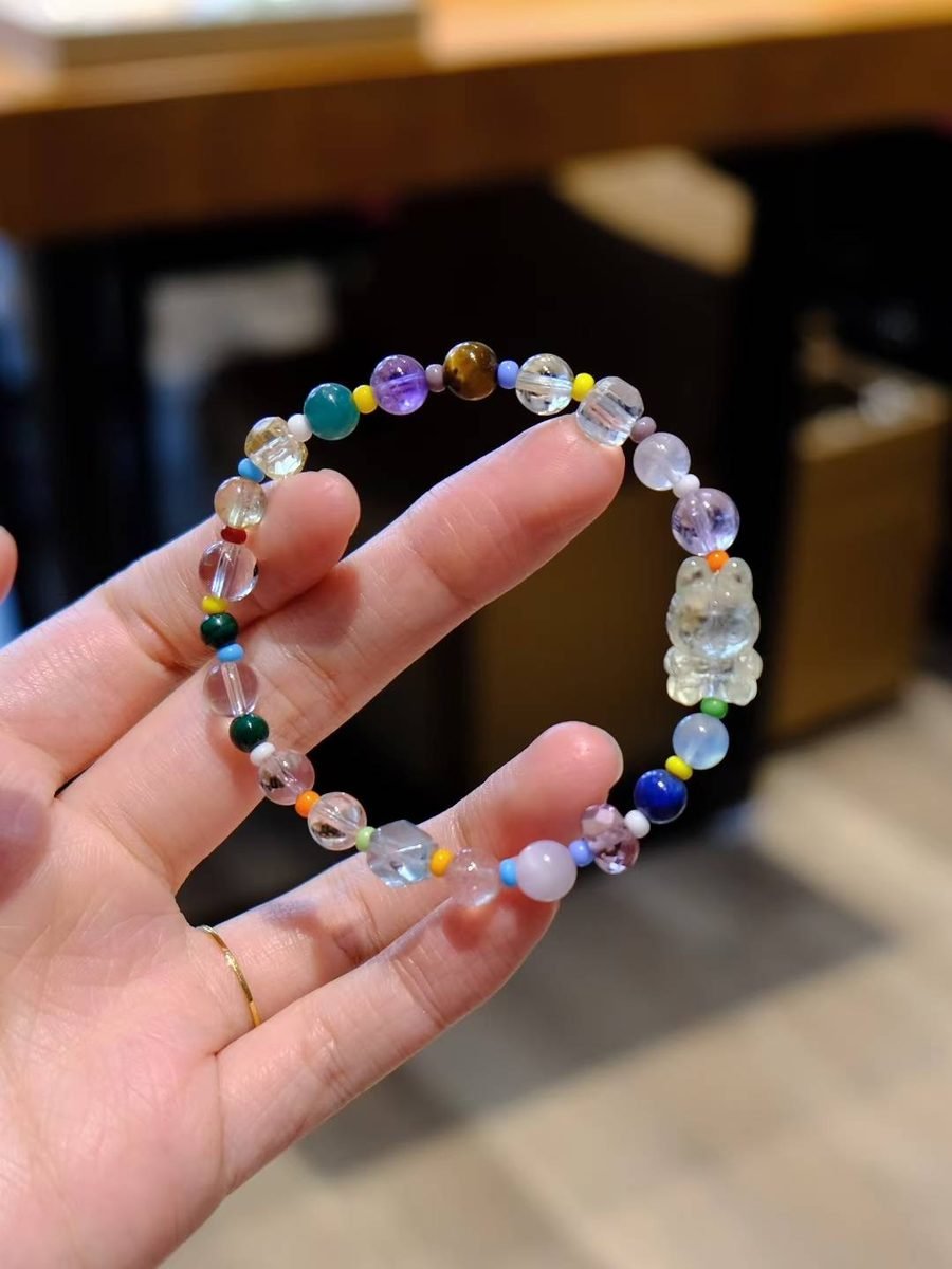7 Chakra Balancing Bracelet with Amethyst & Citrine — Ref. 01915