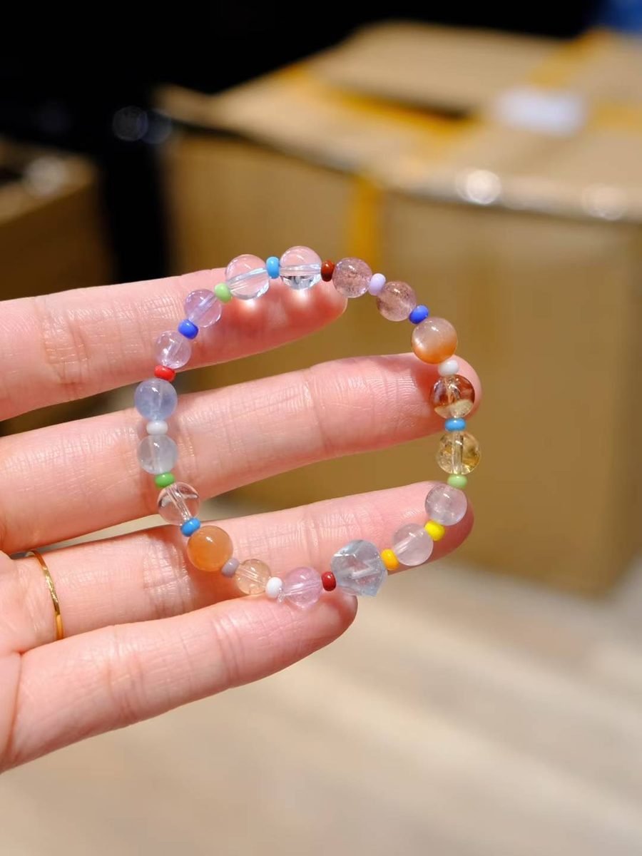 7 Chakra Balancing Bracelet with Aquamarine — Ref. 01916