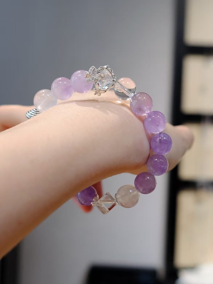 Amethyst Bracelet with Clear Quartz — Ref. 01963