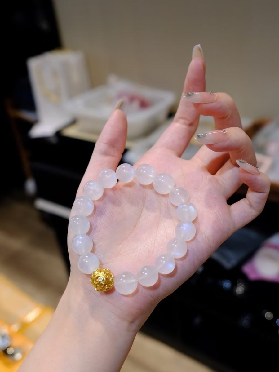 11mm Rainbow Moonstone Bracelet — Ref. 02003