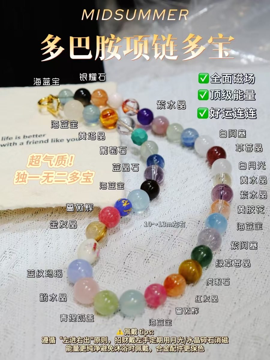 7 Chakra Balancing Necklace with Amethyst & Citrine