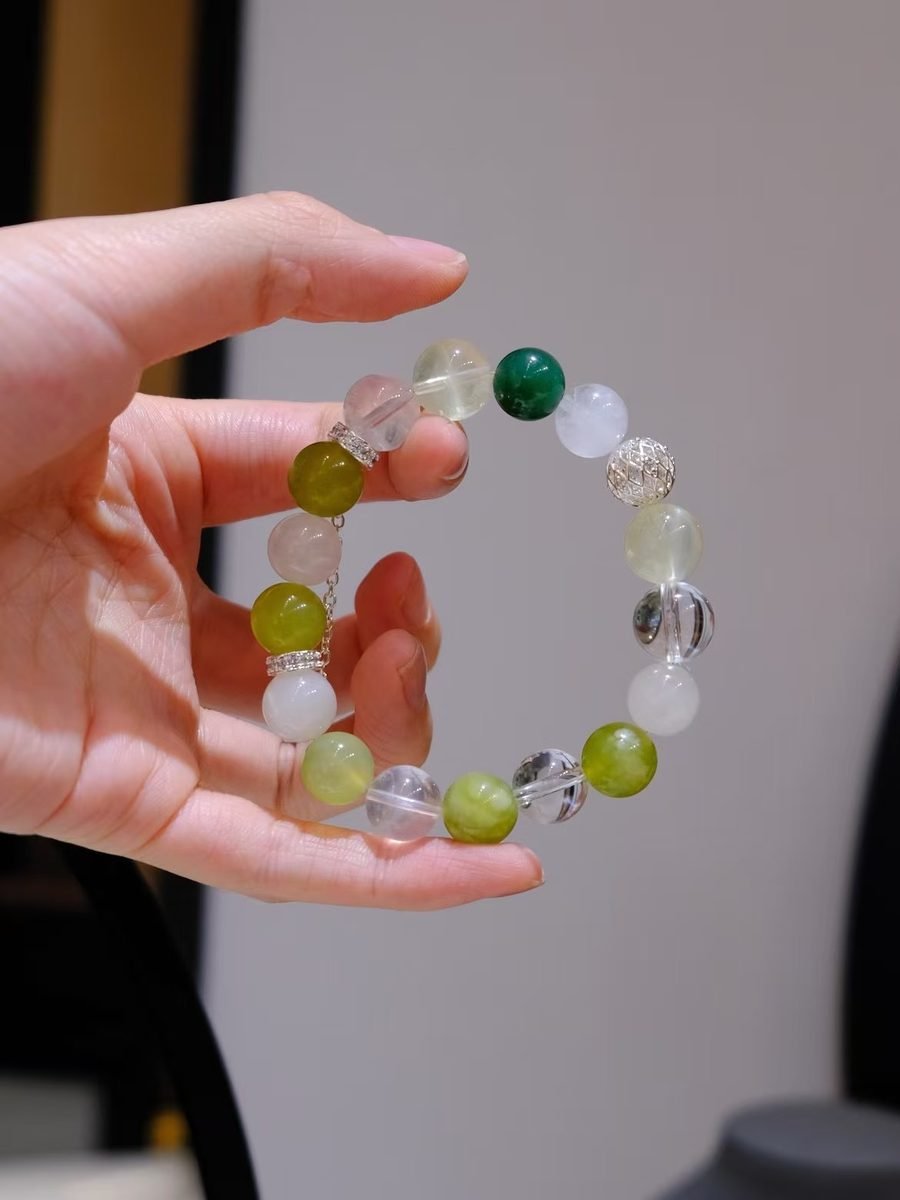 7 Chakra Balancing Bracelet with Rose Quartz & Citrine — Ref. 02096