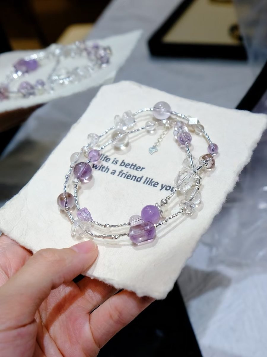 Amethyst Necklace with Clear Quartz — Ref. 02099