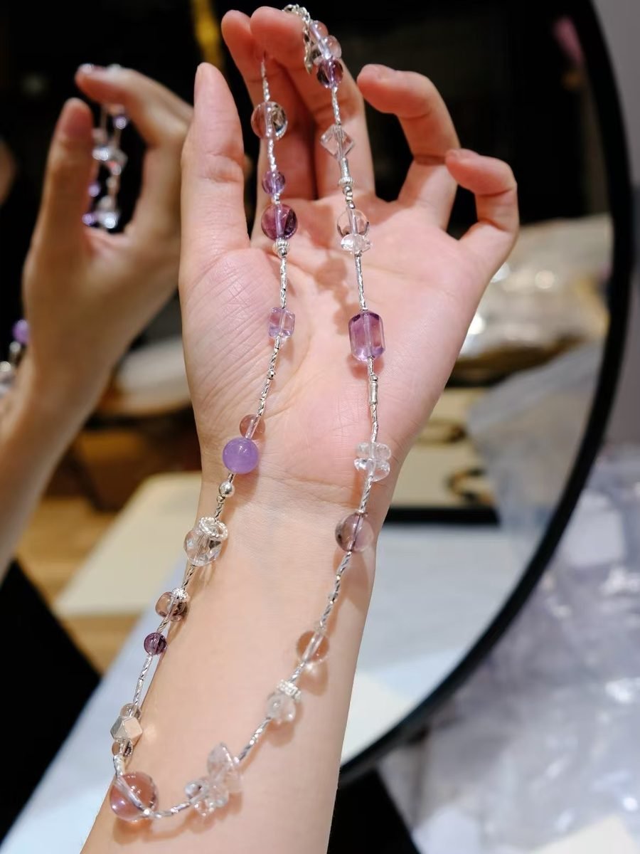 Amethyst Necklace with Clear Quartz — Ref. 02099 - Image 2