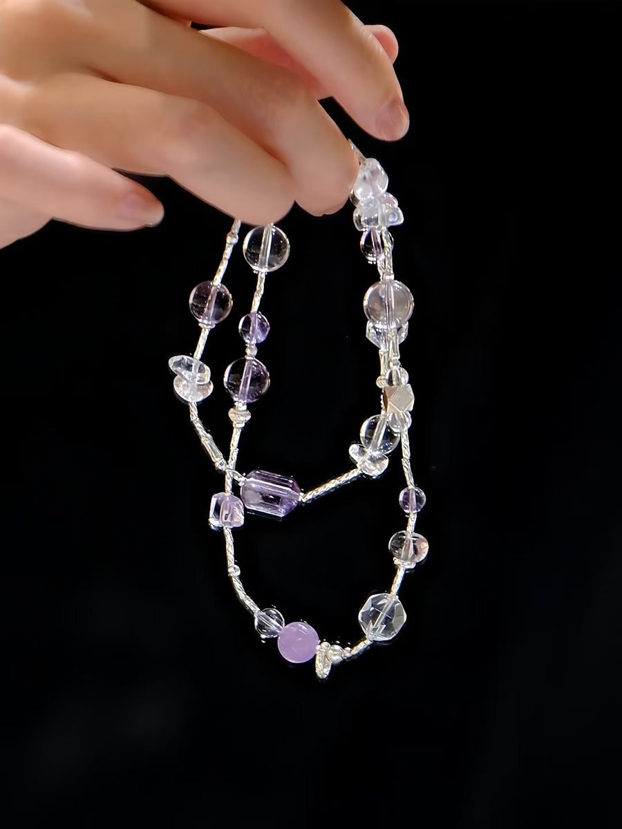 Amethyst Necklace with Clear Quartz — Ref. 02099 - Image 4