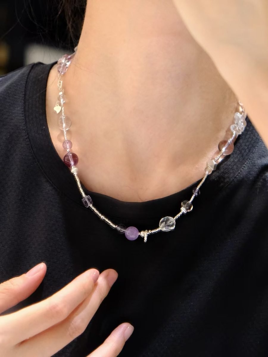 Amethyst Necklace with Clear Quartz — Ref. 02099 - Image 5