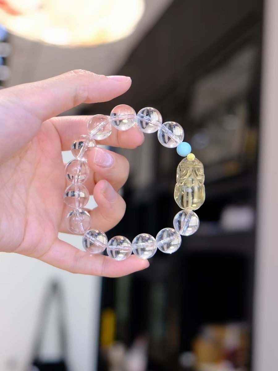 Citrine Bracelet with Clear Quartz & Larimar