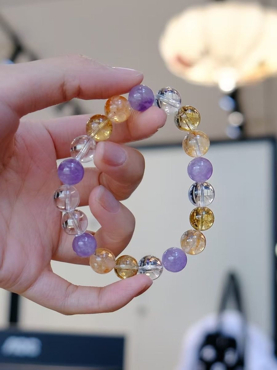 Amethyst Bracelet with Clear Quartz — Ref. 02194