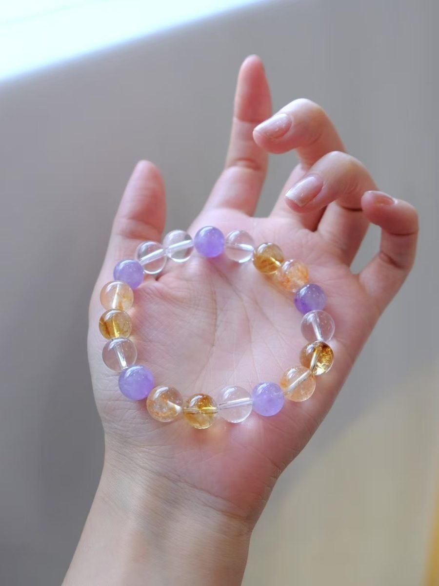 Amethyst Bracelet with Clear Quartz — Ref. 02194 - Image 2