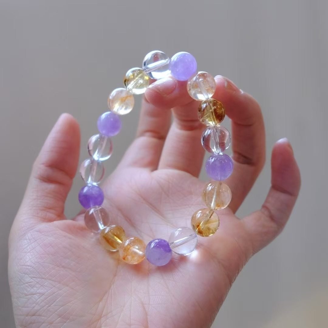 Amethyst Bracelet with Clear Quartz — Ref. 02194 - Image 3