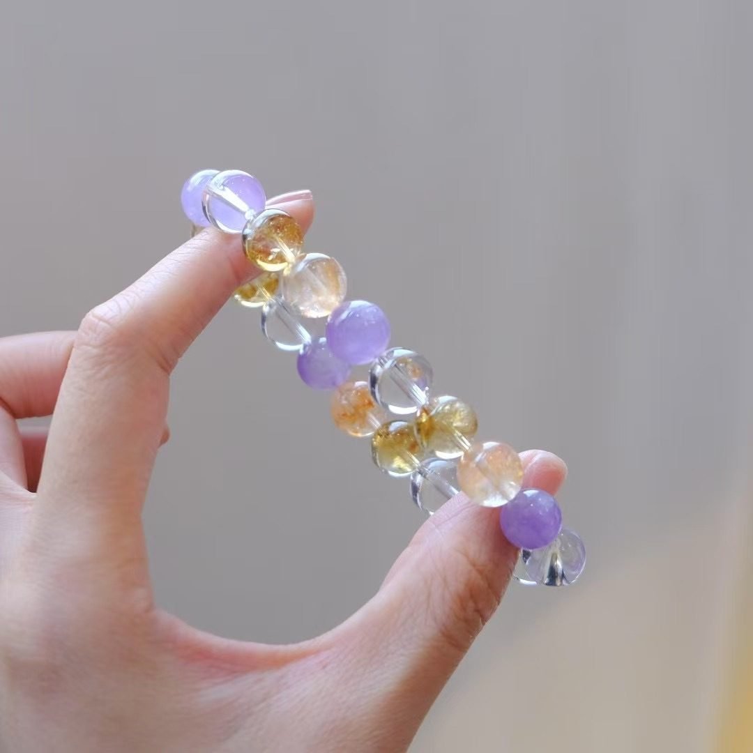 Amethyst Bracelet with Clear Quartz — Ref. 02194 - Image 4